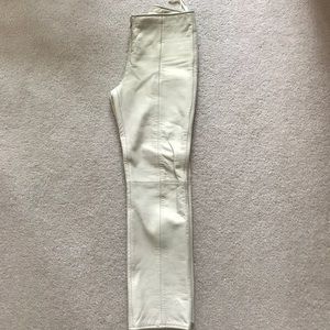 Vintage Cache 100% leather metallic cream pants!